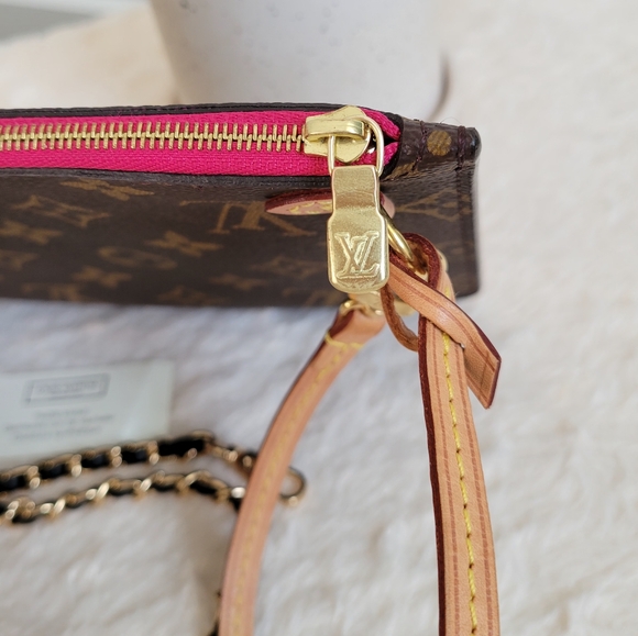 💕 LOUIS VUITTON Neverfull Monogram "PEONY" Mm/Gm Clutch/ Wristlet/Crossbody - Picture 5 of 16